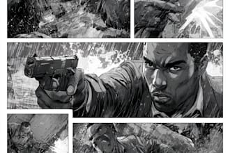 draw a comic book page illustrations any style