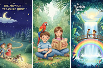 draw watercolor illustration and children story book illustration