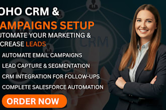 set up zoho CRM, zoho one, zoho recruit, zoho campaigns zoho desk increase leads