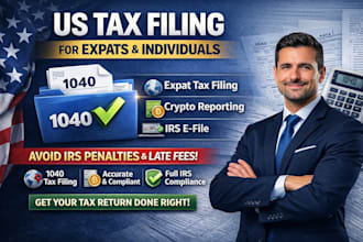 prepare your US tax return 1040 expat tax filing irs  file with full compliance