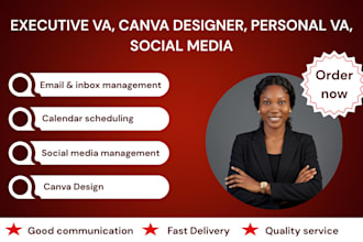 personal executive virtual assistant canva designer social media manager VA