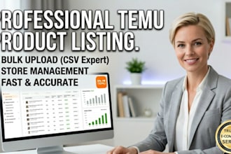 do expert temu product listing, bulk upload, and store management