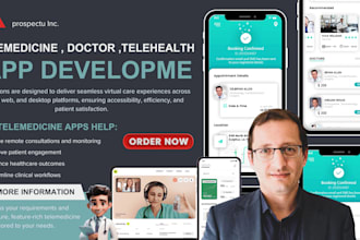 develop custom telehealth, telemedicine medical mobile app, health record ehr
