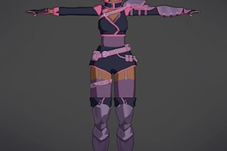 create 3d anime character, anime manga character, 3d anime model for game