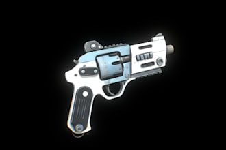 design stylized low poly 3d gun model for your game