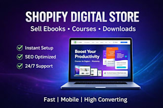create a shopify digital product store with instant download setup