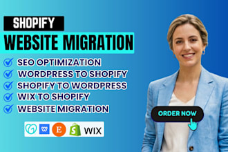 migrate wordpress website or shopify migration or wix to wordpress