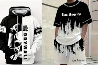 create professional streetwear tech packs for hoodies, tees and jacket