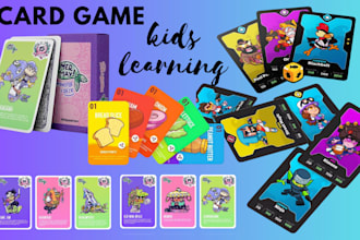 design educational flashcards and kids learning card game