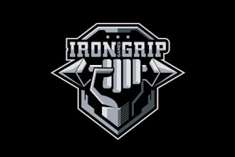 design creative super logo for iron grip games