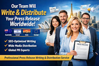 press release writing or distribution by our experienced PR team au, de, asia UK