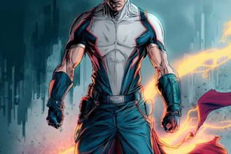 design a stunning superhero comic book cover