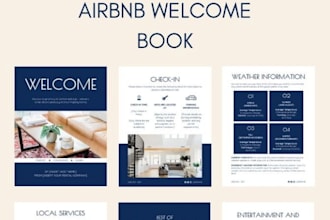 create a professional airbnb welcome warm book for your vacation rental home str