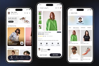 develop multi vendor marketplace app, ecommerce app,  nft marketplace app