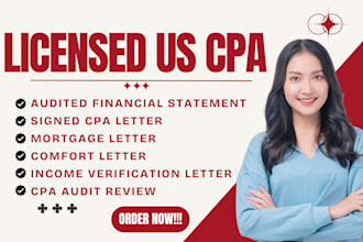write sign US CPA mortgage letter, CPA comfort letter audit financial statements