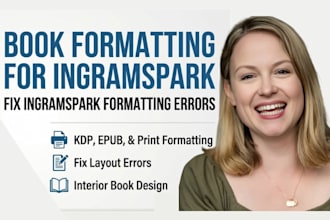 do book formatting for ingramspark, fix ingramspark formatting errors