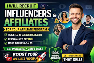 recruit targeted influencers for your affiliate program and boost signups