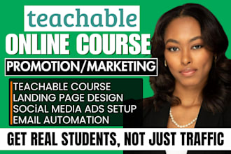 do teachable online course promotion teachable landing page course sales funnel