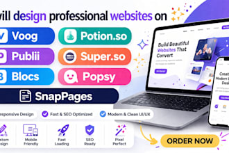 design voog publii blocs superso potionso spreadsimple popsy snappages website