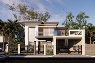 reconstruct two story building, house elevation remodel, cgi external UK house