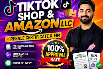 us llc for tiktok shop and amazon with ein and resale certificate
