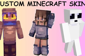 custom minecraft skin, pixel art illustration, minecraft character, anime oc