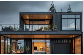 design modern shipping container home with full architecture plan