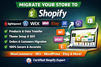 migrate lightspeed wordpress wix aliexpress woocommerces esty ecwid to shopify