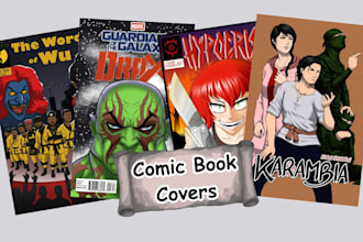 draw comic book cover anime manga cover art webtoon cartoon superhero cover page