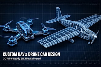 design custom uav, drone or rc airplane cad model for 3d printing