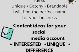 give you unique business name ideas and creative ideas