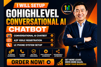 setup gohighlevel conversational ai chatbot a2p 10dlc registration phone system