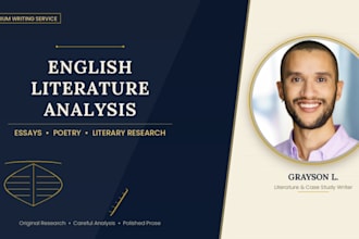 write english literature and literary analysis