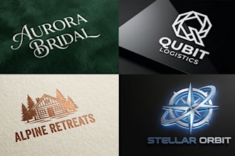 design modern minimalist and 3d professional logo for your brand
