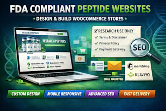 build fda compliant peptide website, research peptide, supplement website design