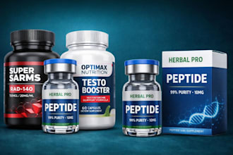design peptide label, sarms label, product packaging and supplement label