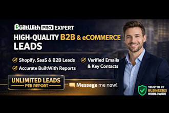 do lead generation, ecommerce saas tech stack business leads with builtwith pro