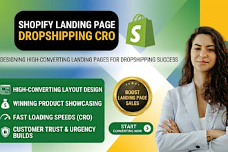 design shopify landing page high converting dropshipping cro