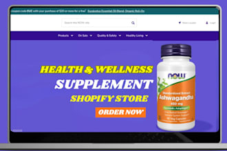 design profitable health and wellness shopify store health supplement website