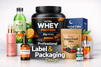 do premium custom label design for products, bottles and supplements