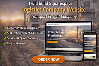 build squarespace logistics company website transport freight company website