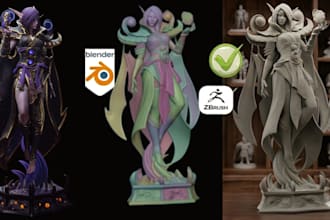 convert 2d image figurine to 3d model stl file for 3d printing design