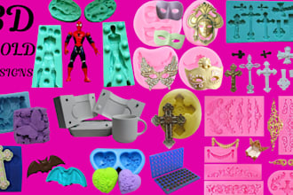 design 3d cad model custom 3d silicone mold for resin cookie chocolate soap mold