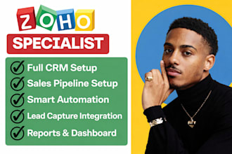 setup zoho crm, zoho one, zoho insurance, zoho automations, zoho books