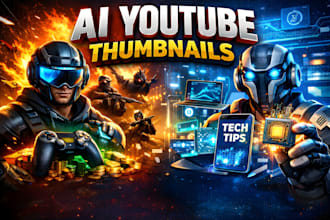 design eye catching and professional ai thumbnails for youtube