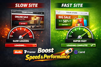 fix slow ecommerce website and speed performance issue duda framer carrd website