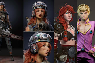 stylized 3d character anime model realistic 3d game character for unity game ue5