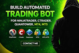 build automated trading bot for ninjatrader, ctrader, quantower, mt4, mt5 bot