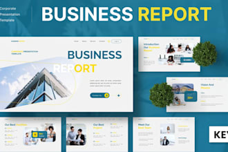 create company profile business reports presentations corporate google slides