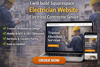 build squarespace electrician website electrical contractor service website